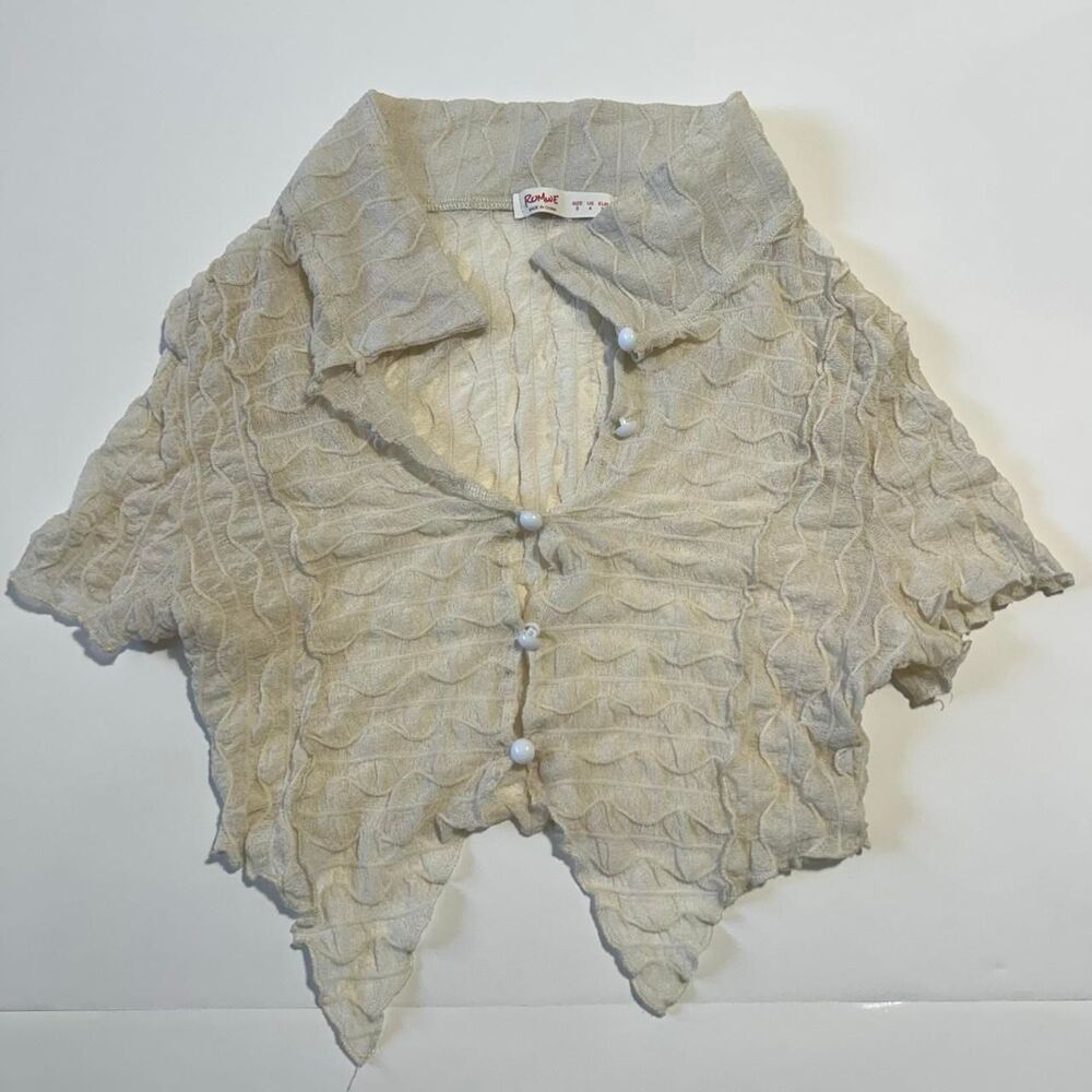 Romwe Women's Cream Blouse
